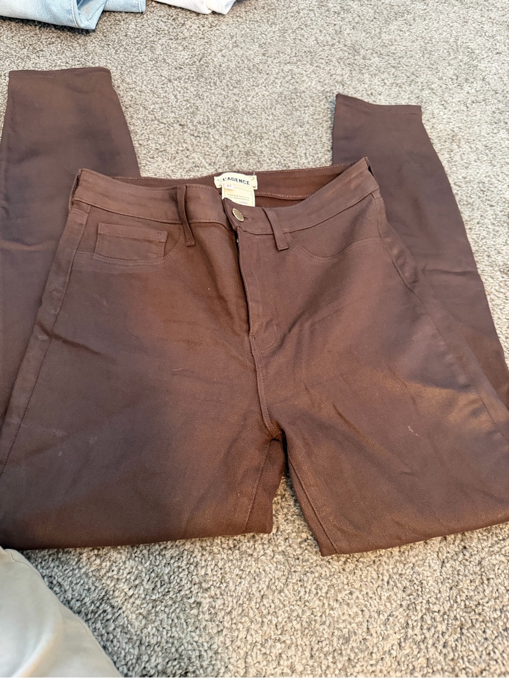 L'AGENCE Brown High-Rise Skinny Pants